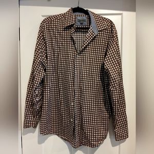 Johnston & Murphy Brown Plaid Cotton Shirt